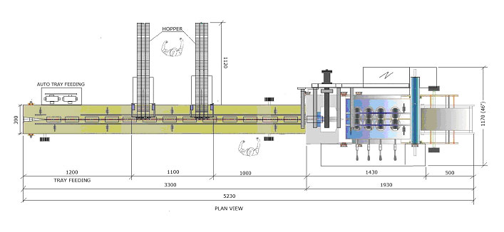Auto Tray Filling Wrapping Machine Drawing
