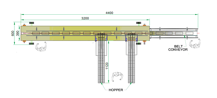 Auto Tray Filling Conveyor Wrapping Machine Drawing